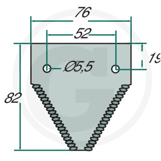 Mähmesserklinge oben gezahnt, Stärke 2,7 mm, VE 25