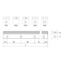 Schlagleistenpaar links/rechts L 1565 mm - 8 Quadrat...